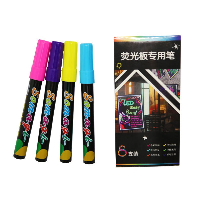 Led Electronic Fluorescent Pen/water Based/removable Liquid Chalk Pen/8  Colors/for Milk Tea Shop Advertising/ Light Board Pens