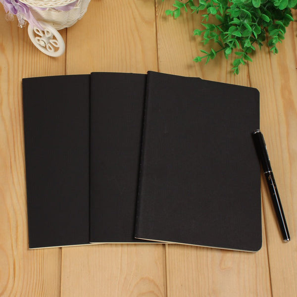 A5 Black Cover Blank Page Notebook