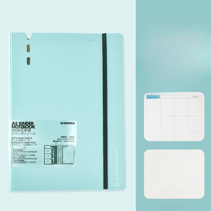 Elastic Closure Hard Cover A5 Binder And Notebook