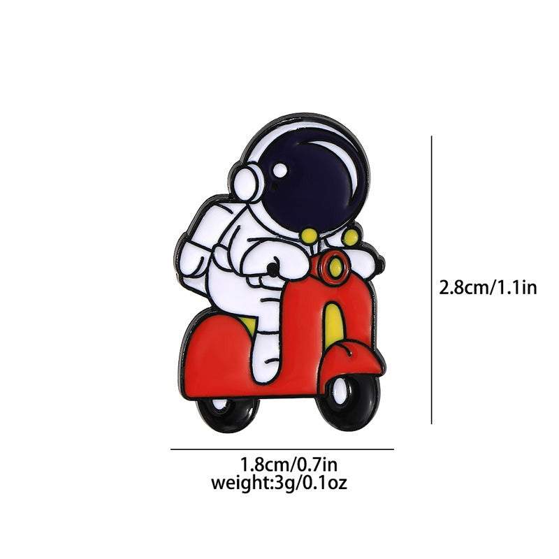 Creative Japanese  Spaceship Astronaut Rocket Brouch And Enamel Pin