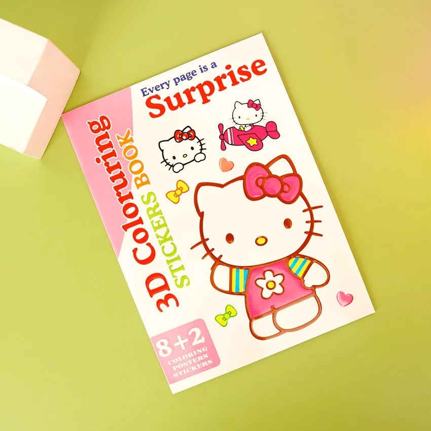 3D Coloring Drawing and Sticker Book - Hello Kitty