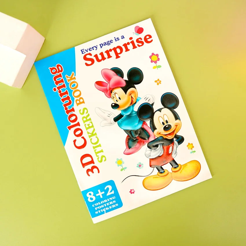 3D Coloring Drawing and Sticker Book - Mickey and Minnie