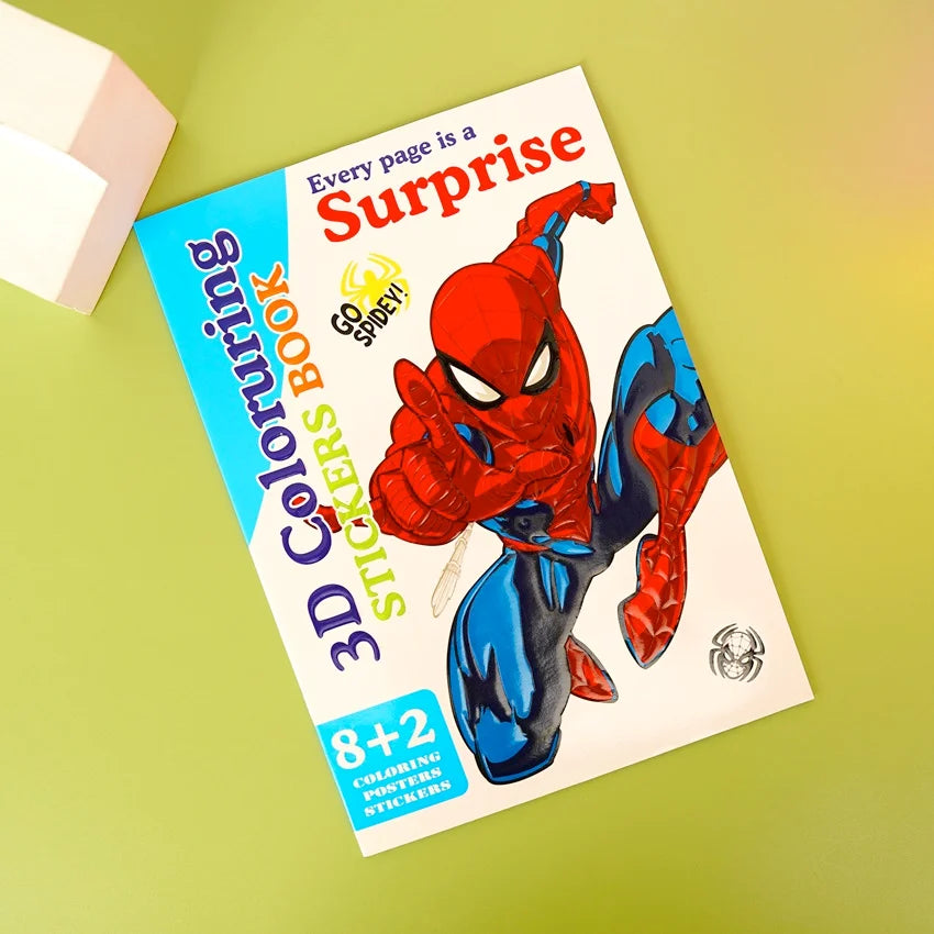 3D Coloring Drawing and Sticker Book - Spiderman