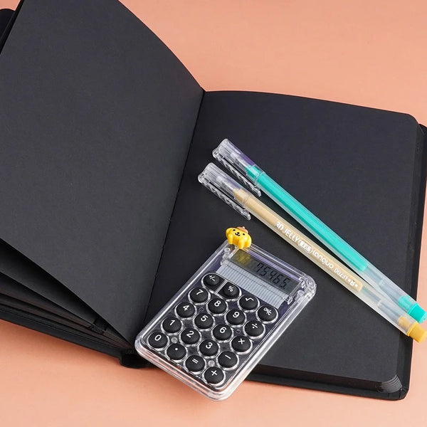 3D Glossy  Gel Pen, Black Journal With Calculator