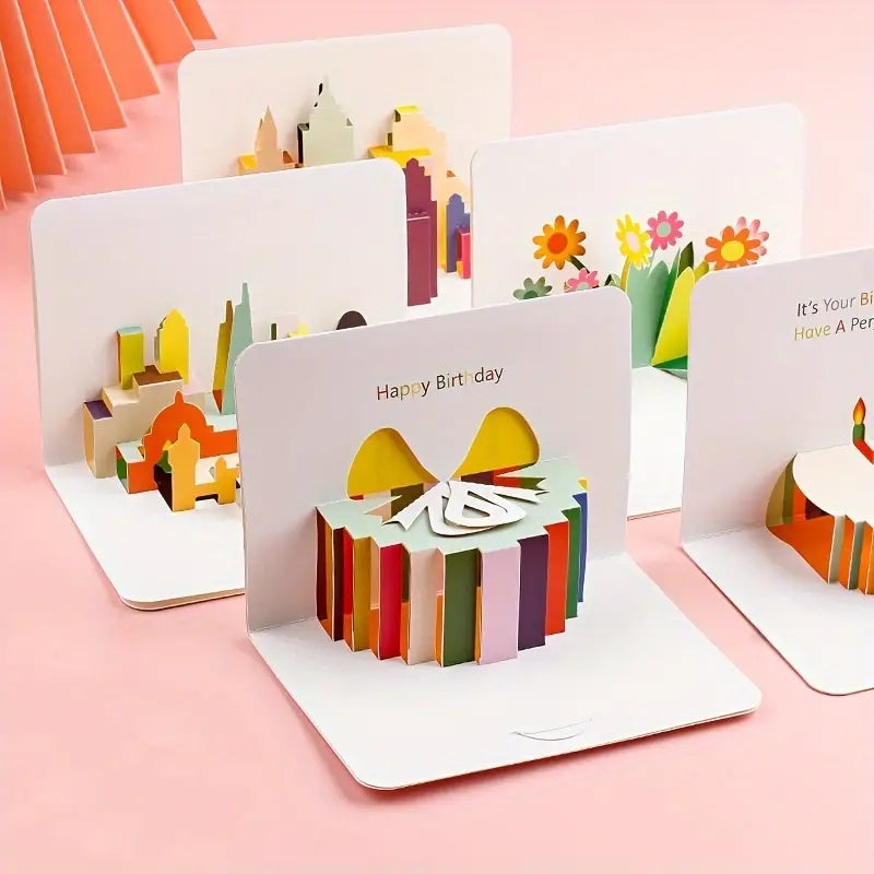 3D Pop-Up Floral Birthday Greeting Card With Envelope