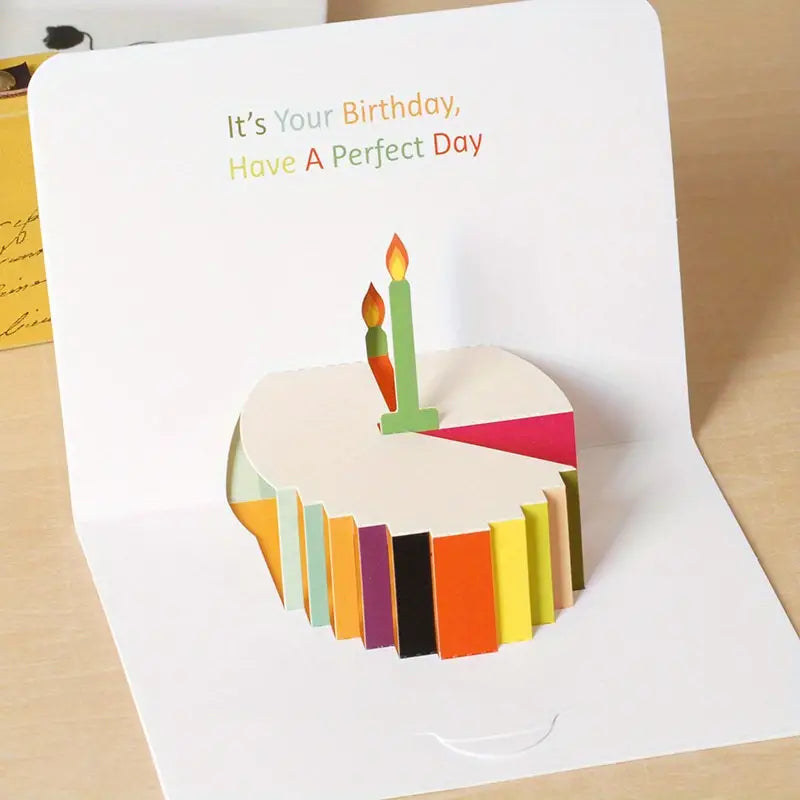 3D Pop-Up Floral Birthday Greeting Card With Envelope