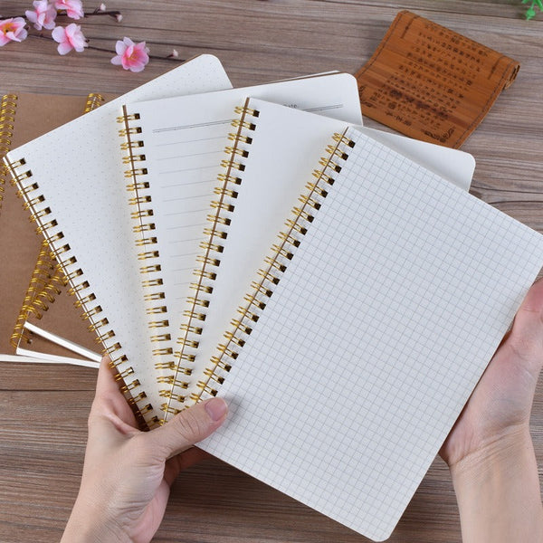 Kraft Cover Grid/Dotted/Lined/Blank  Spiral Notebook