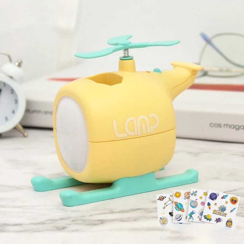 Helicopter Shape Desk Lamp With Pen Holder