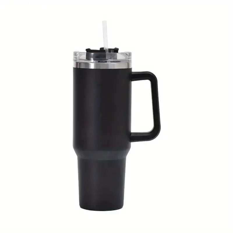 40oz Insulated Stainless Steel Tumbler with Straw - Black