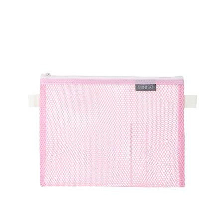 Pink Mesh Zipper Bag