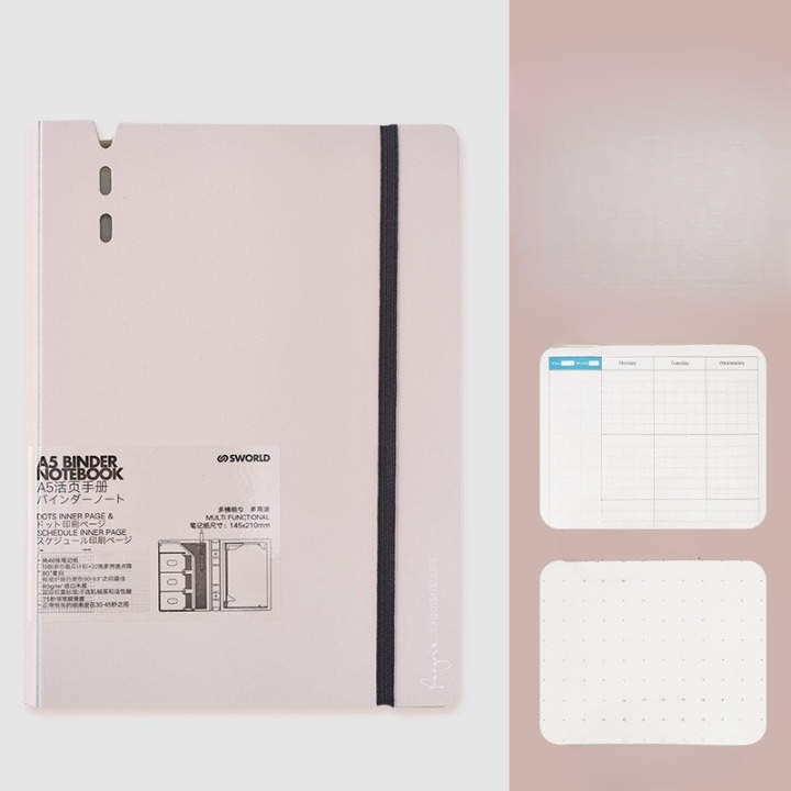 Elastic Closure Hard Cover A5 Binder And Notebook