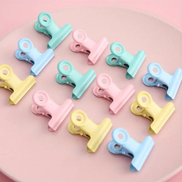 6 Pcs Candy Colored Metal Ppaer Clips