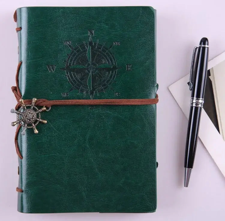 Retro Pirate Strap Leather Embossed Cover Journal