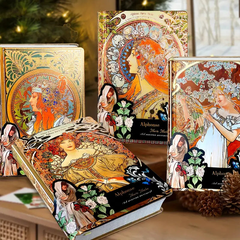 Alphonse Mucha Art Cover & Love Poems Theme Notebook Journal