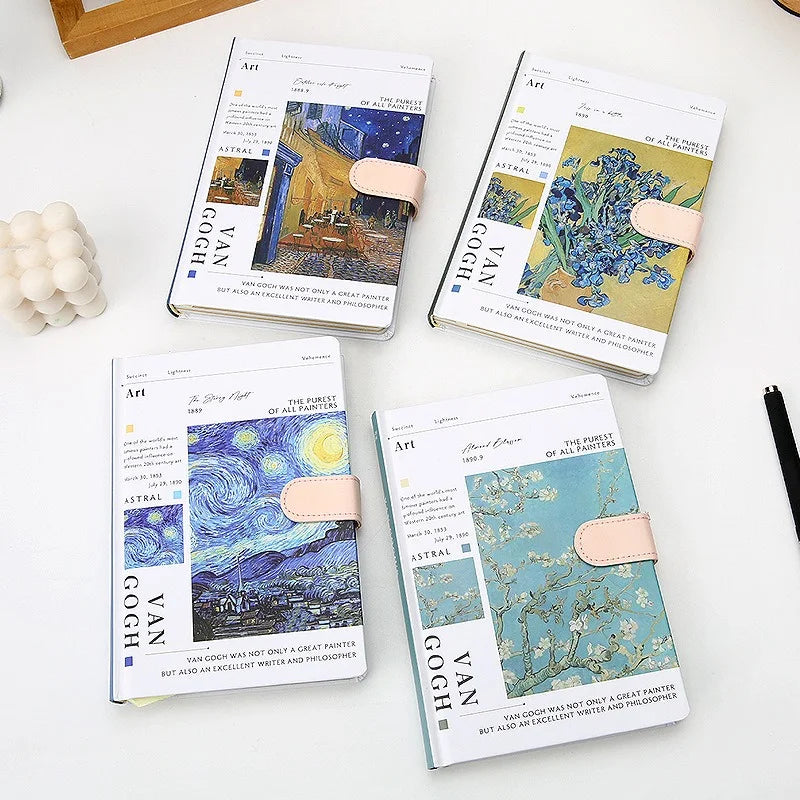 Van Gogh Magnetic Buckle Hard Cover Journal And Notebook