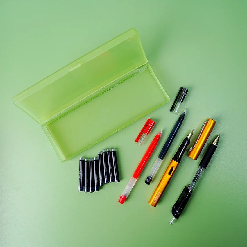 Colorful Translucent  Stationery Bundle With Pencil Case