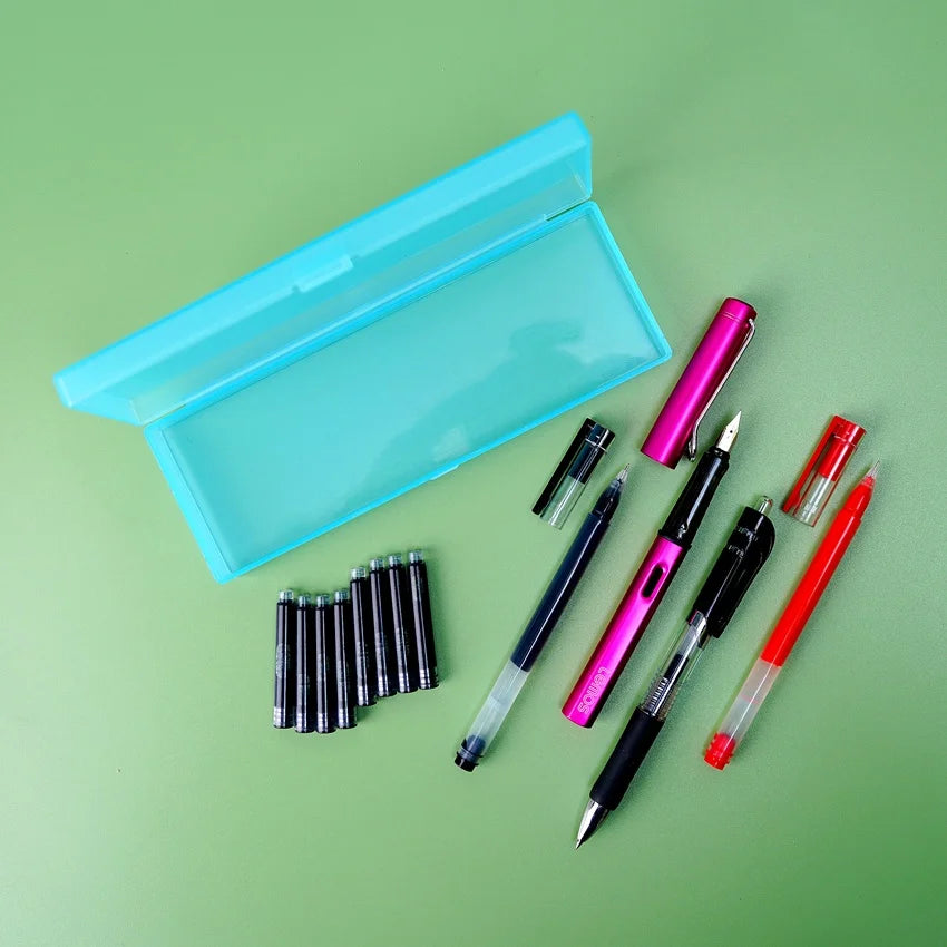 Colorful Translucent  Stationery Bundle With Pencil Case