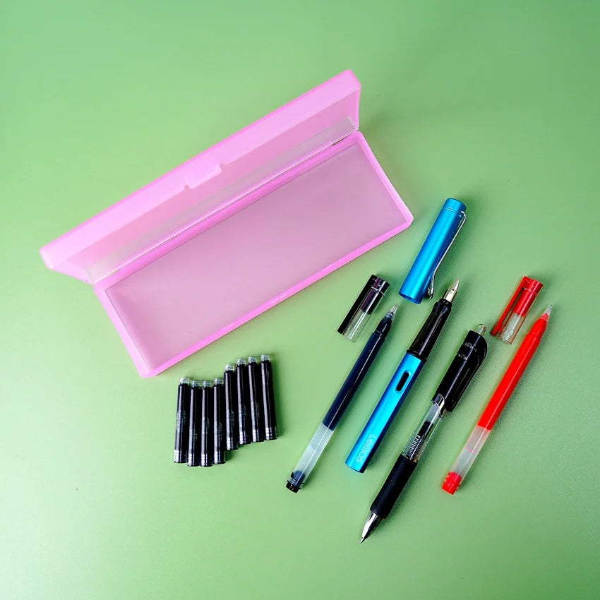 Colorful Translucent  Stationery Bundle With Pencil Case