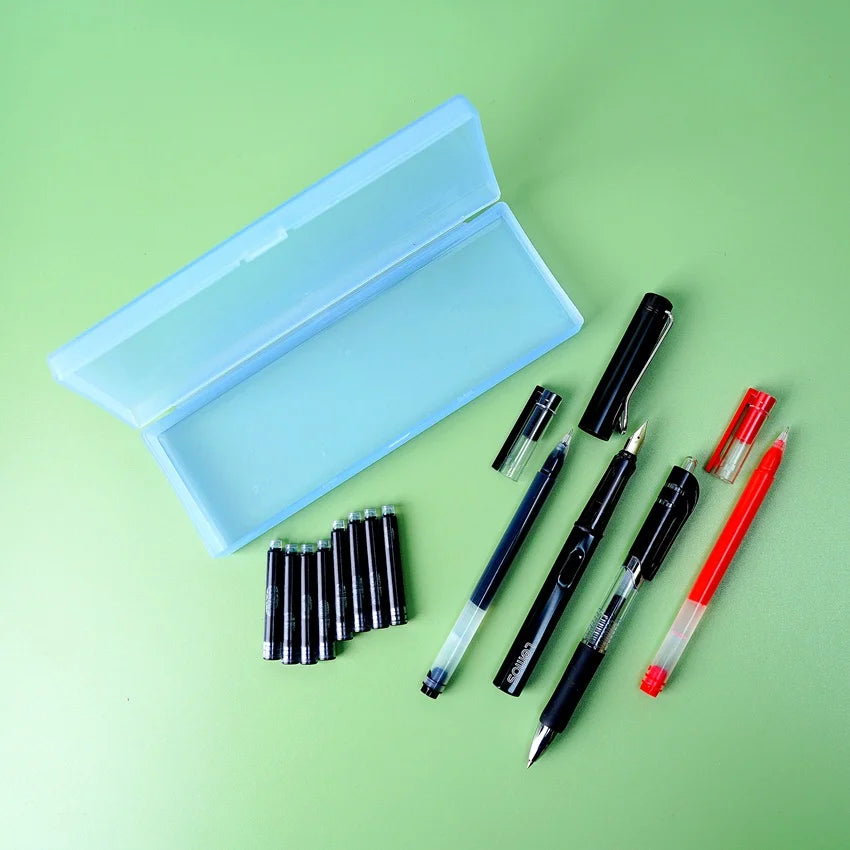 Colorful Translucent  Stationery Bundle With Pencil Case