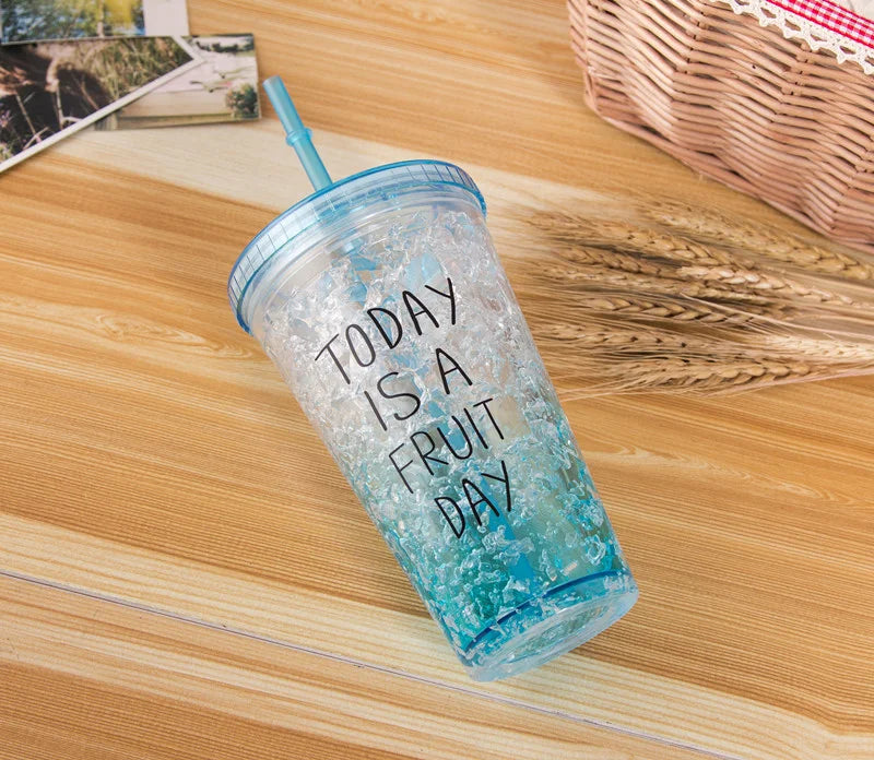 Crushed Double Layer Water Cup Sipper