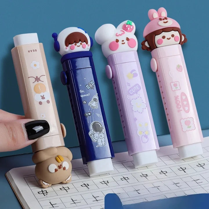 Cute Cartoon Retractable Pull n Push Eraser