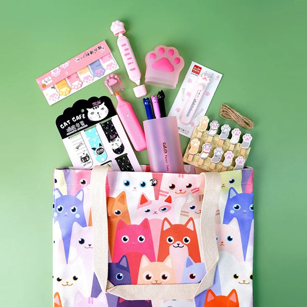 Cute Cats Stationery Bundle With Tote Bag