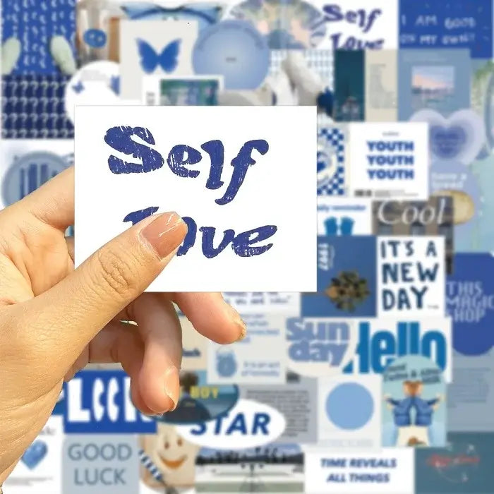 DIY Creative Blue Ins Style Stickers Pack – thepaperworm