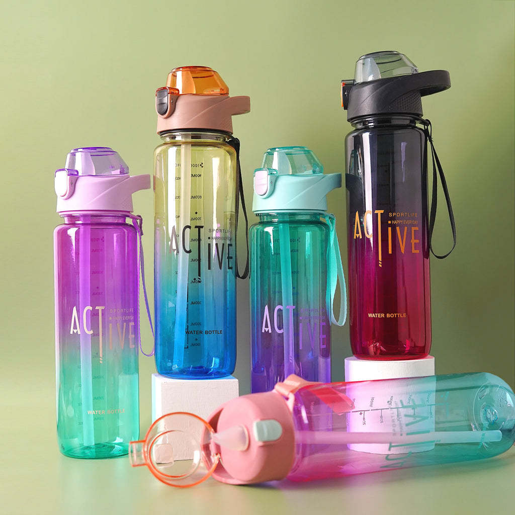 Active Gradient Plastic Water Bottle with Carry Handle