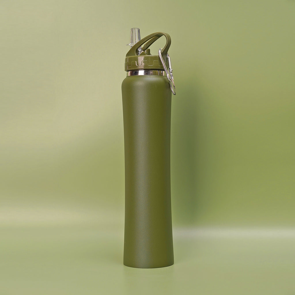 Long Steel Thermos Bottle with Hook