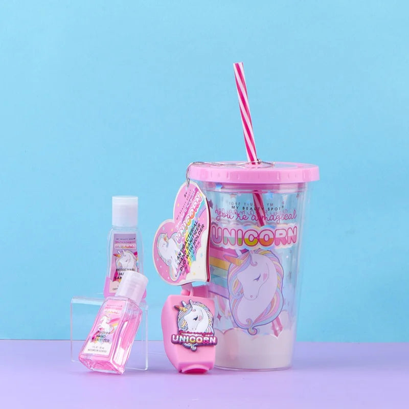 Double Layer ACRYLIC Cup With Hand Sanitizer - Unicorn