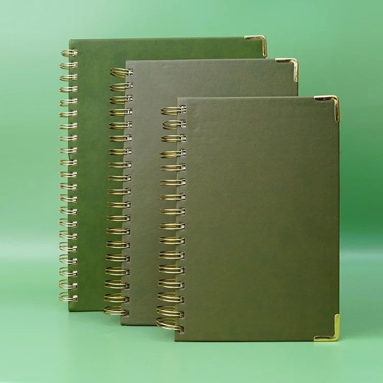 Fern Green Golden Coil Thick Notebook