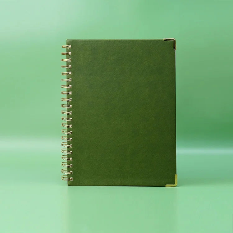 Fern Green Golden Coil Thick Notebook