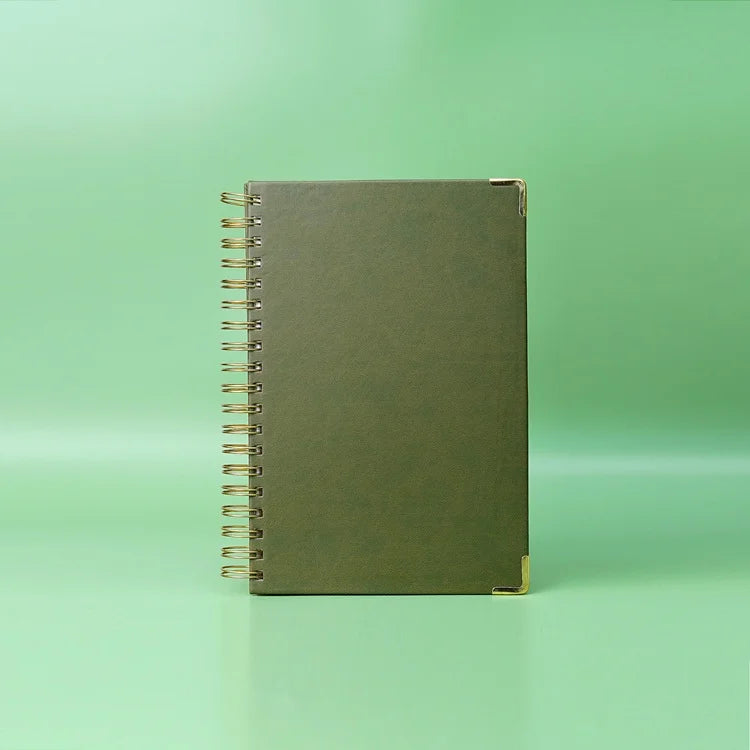 Fern Green Golden Coil Thick Notebook