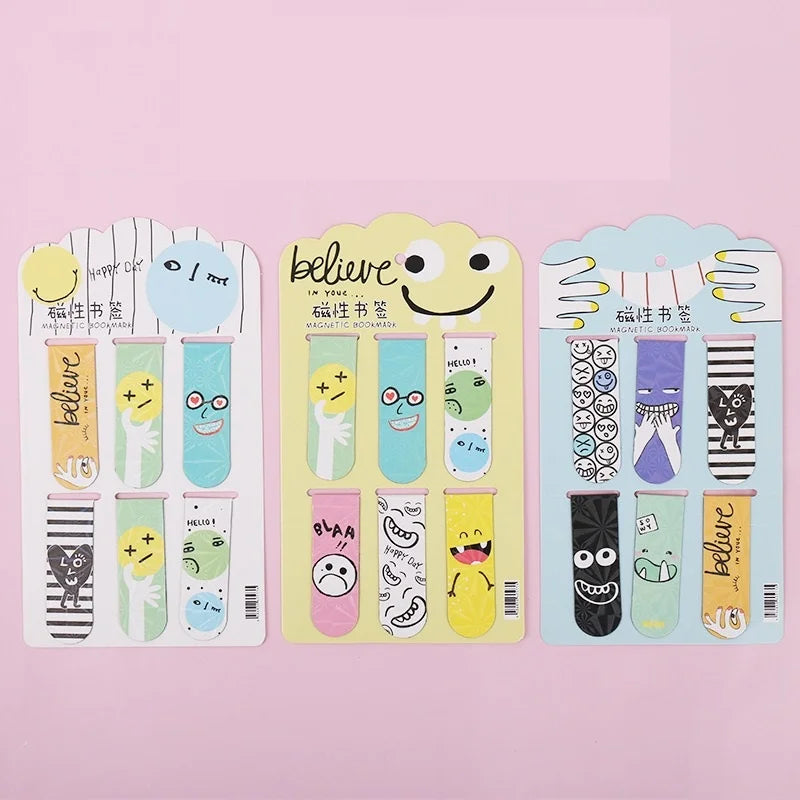 Double Sided Metal Magnetic Bookmarks - Funky Emojis