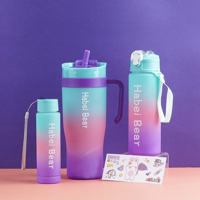 Gradient Color Tumbler Bottle Set