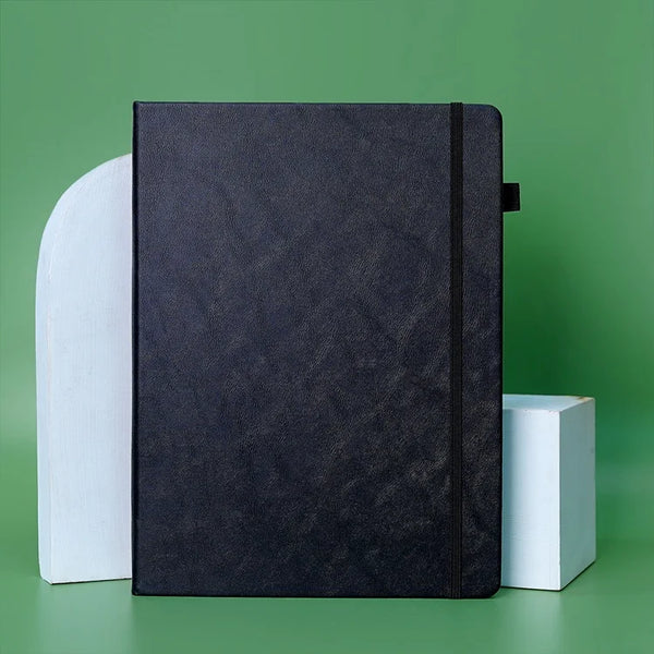 Hardcover Leather Notebook With Elastic Closure