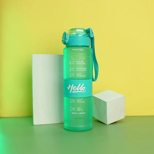 Hello Sports Motivational Quote Water Bottle