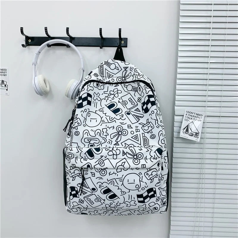 Large Capacity Graffiti Waterproof Backpack and Bags