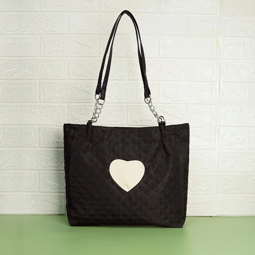 Luxury Chain Fashion Decorative Heart Shoulder And Tote Bag