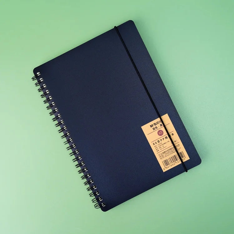 M&G Spiral Grid/Checked Elastic Closure Notebook