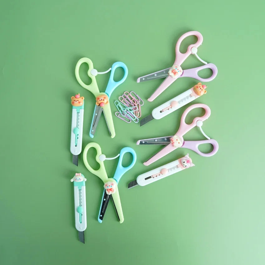 Macaron Candy Color Scissor With Paper Cutter