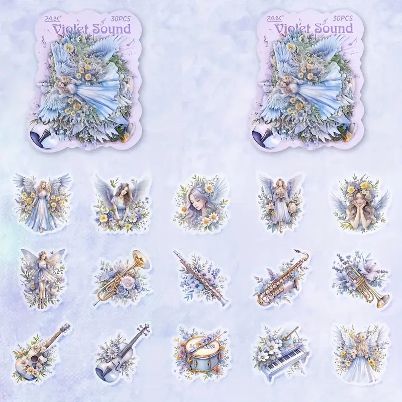 Melody of Strings Floral Fairy Stickers