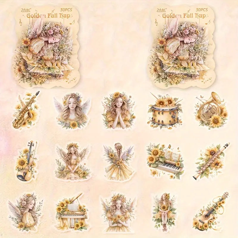 Melody of Strings Floral Fairy Stickers