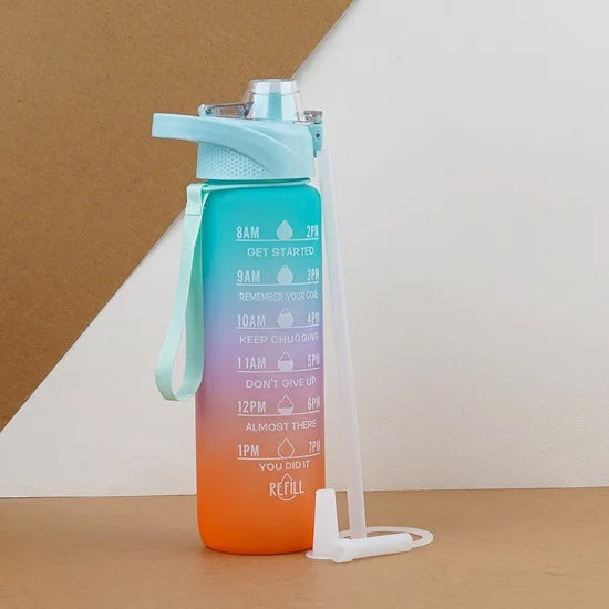 Gradient 1.1L Water Bottle With Straw and Handle Cap