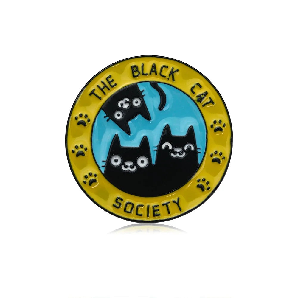 Enamel Pin - Black Cat Society