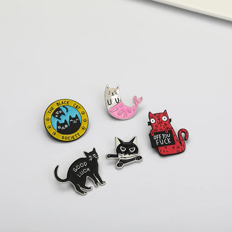 Enamel Pin - Black Cat Society