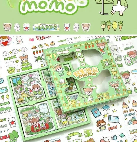 PET Girl Cute Gift MOMO Stickers Box