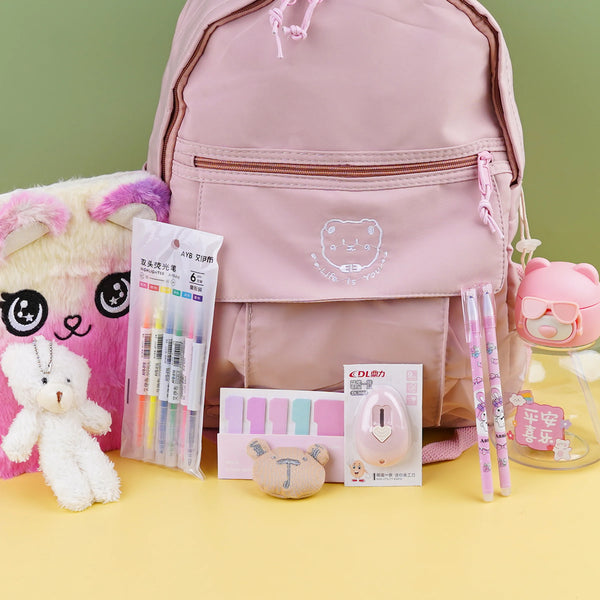 Pink Elegance Summer Set With Teddy Bear