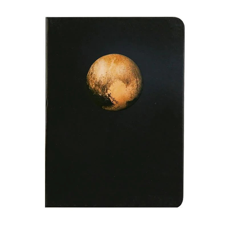 Planets Printed Black Page Journal