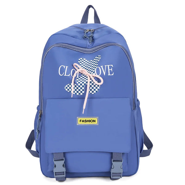 Rabbit Bear and Phrase Graphic Functional Backpack Bag